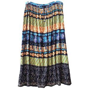 Liz Baker Essentials Boho Patterned Maxi Skirt Size M